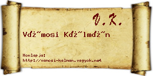 Vámosi Kálmán névjegykártya