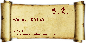 Vámosi Kálmán névjegykártya